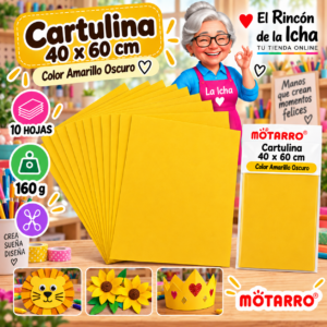 RI-0005710 Cartulina 40 x 60 cm 160 g Amarillo Oscuro - 10 Hojas Motarro