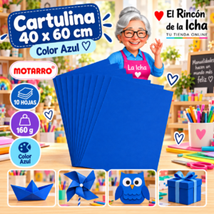 RI-0005711 Cartulina 40 x 60 cm 160 g Azul - 10 Hojas Motarro