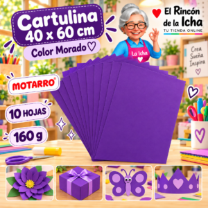 RI-0005712 Cartulina 40 x 60 cm 160 g Morado - 10 Hojas Motarro