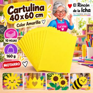 RI-0005713 Cartulina 40 x 60 cm 160 g Amarilla - 10 Hojas Motarro