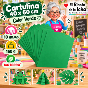 RI-0005714 Cartulina 40 x 60 cm 160 g Verde - 10 Hojas Motarro