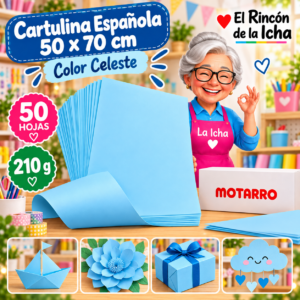 RI-0005731 Cartulina Española 50 x 70 cm 210 g Celeste - 50 Hojas Motarro