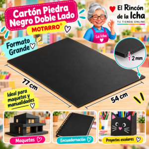 RI-0005769 Cartón Piedra Negro Doble Lado 54 x 77 cm - 2 mm Motarro