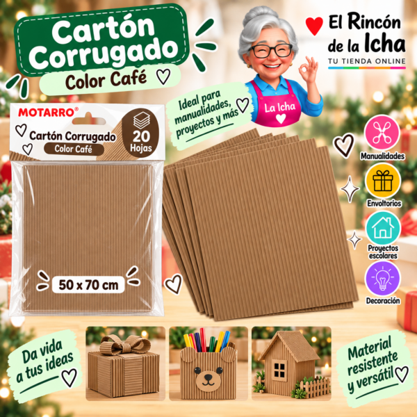 RI-0005780 Cartón Corrugado 50 x 70 cm Café - 20 Hojas