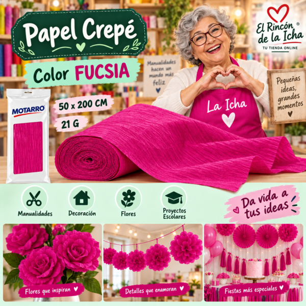RI-0005803 Papel Crepé 50 x 200 cm 21 g Fucsia