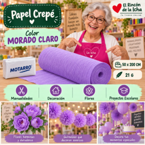 RI-0005804 Papel Crepé 50 x 200 cm 21 g Morado Claro