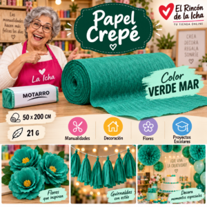 Papel Crepé 50 x 200 cm 21 g Verde Mar