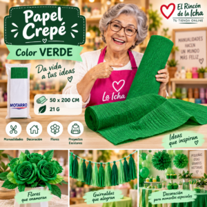 RI-0005806 Papel Crepé 50 x 200 cm 21 g Verde