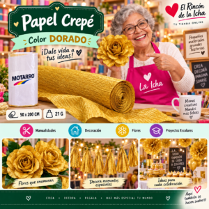 RI-0005811 Papel Crepé 50 x 200 cm 21 g Dorado