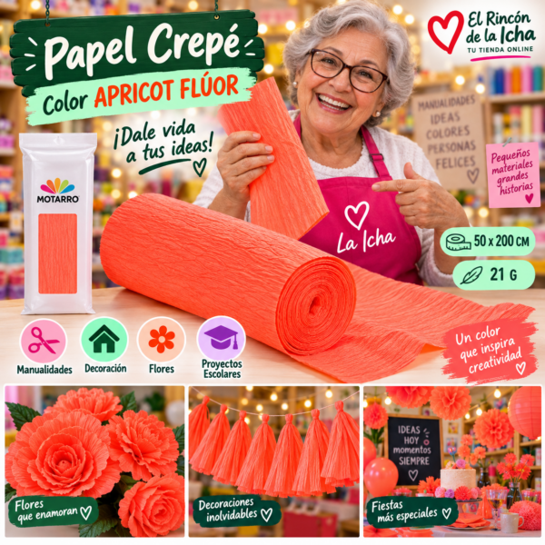 RI-0005814 Papel Crepé 50 x 200 cm 21 g Apricot