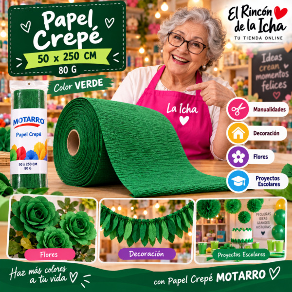 RI-0005821 Papel Crepé 50 x 250 cm 80 g Verde