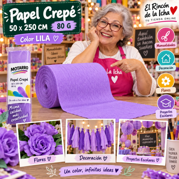 RI-0005823 Papel Crepé 50 x 250 cm 80 g Lila