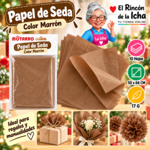 Papel de Seda 50 x 66 cm 17 g 10 Hojas Marrón