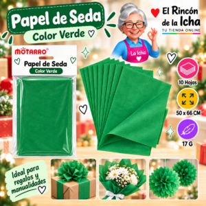 RI-0005839 Papel de Seda 50 x 66 cm 17 g 10 Hojas Verde