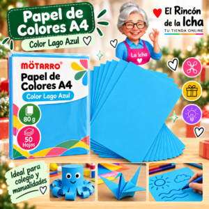 RI-0005861 Papel de Colores A4 80 g 50 Hojas Lago Azul