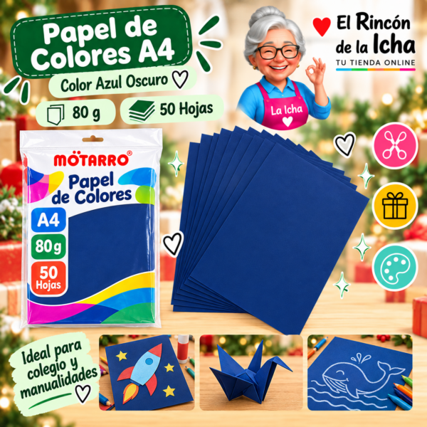 RI-0005862 Papel de Colores A4 80 g 50 Hojas Azul Oscuro