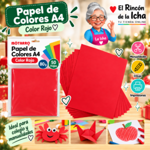 RI-0005863 Papel de Colores A4 80 g 50 Hojas Rojo