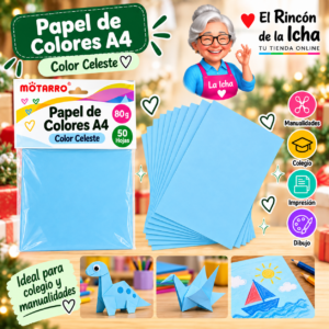 RI-0005868 Papel de Colores A4 80 g 50 Hojas Celeste