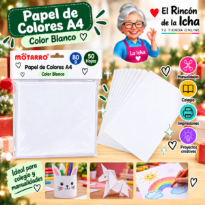 RI-0005871 Papel de Colores A4 80 g 50 Hojas Blanco