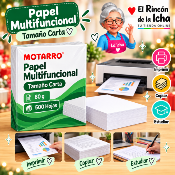 RI-0005873 Papel Multifuncional Tamaño Carta 80 g 500 Hojas
