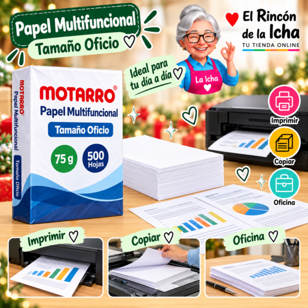 RI-0005874 Papel Multifuncional Tamaño Oficio 75 g 500 Hojas