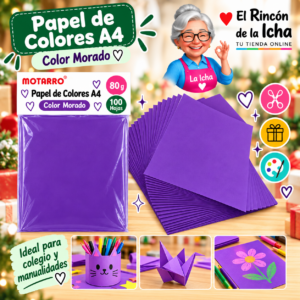RI-0005884 Papel de Colores A4 80 g 100 Hojas Morado