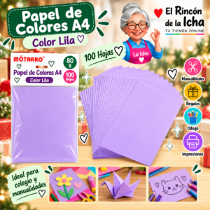 RI-0005885 Papel de Colores A4 80 g 100 Hojas Lila