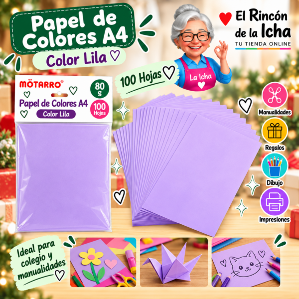 RI-0005885 Papel de Colores A4 80 g 100 Hojas Lila
