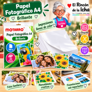 RI-0005887 Papel Fotográfico A4 Brillante 180 g 20 Hojas