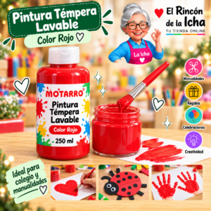 RI-0005889 Pintura Témpera Lavable 250 ml Rojo