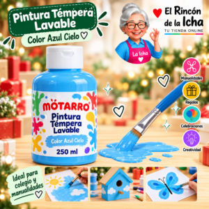 RI-0005898 Pintura Témpera Lavable 250 ml Azul Cielo