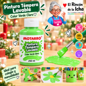 RI-0005900 Pintura Témpera Lavable 250 ml Verde Claro