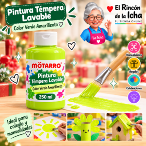 RI-0005901 Pintura Témpera Lavable 250 ml Verde Amarillento