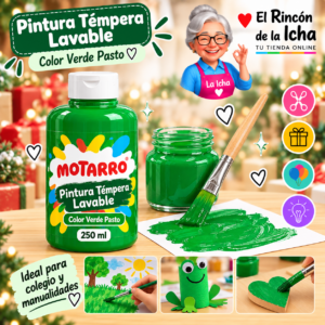 RI-0005902 Pintura Témpera Lavable 250 ml Verde Pasto