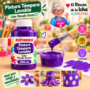 RI-0005903 Pintura Témpera Lavable 250 ml Morado Oscuro