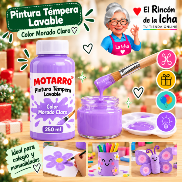 RI-0005904 Pintura Témpera Lavable 250 ml Morado Claro