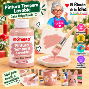 RI-0005907 Pintura Témpera Lavable 250 ml Beige Rosado