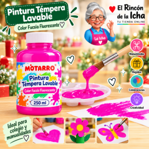RI-0005909 Pintura Témpera Lavable 250 ml Fucsia Fluorescente