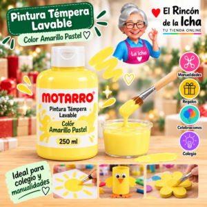 RI-0005915 Pintura Témpera Lavable 250 ml Amarillo Pastel