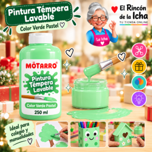 RI-0005917 Pintura Témpera Lavable 250 ml Verde Pastel