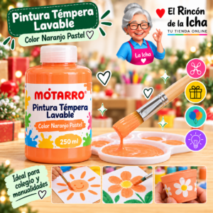 RI-0005918 Pintura Témpera Lavable 250 ml Naranjo Pastel