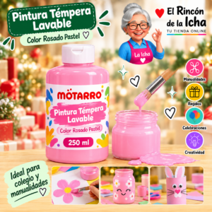 RI-0005919 Pintura Témpera Lavable 250 ml Rosado Pastel