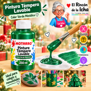 RI-0005923 Pintura Témpera Lavable 250 ml Verde Metálico