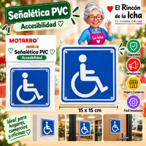 RI-0005925 Señalética PVC 15 x 15 cm Accesibilidad