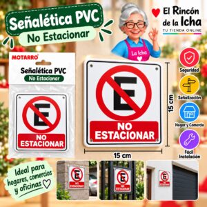 RI-0005926 Señalética PVC 15 x 15 cm No Estacionar