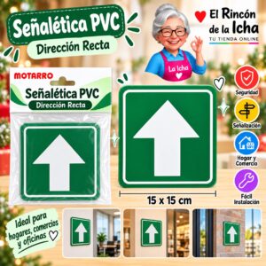RI-0005928 Señalética PVC 15 x 15 cm Dirección Recta