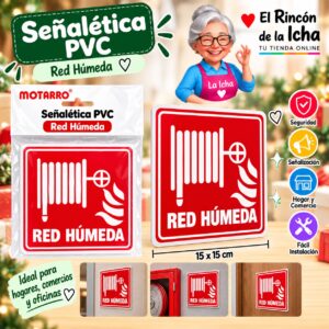RI-0005929 Señalética PVC 15 x 15 cm Red Húmeda