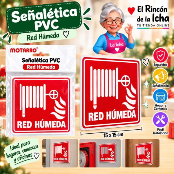 RI-0005929 Señalética PVC 15 x 15 cm Red Húmeda