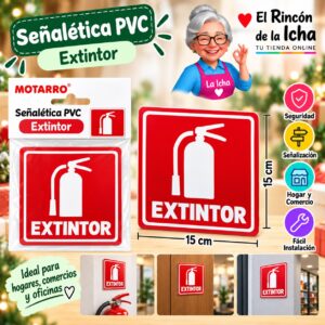 RI-0005930 Señalética PVC 15 x 15 cm Extintor