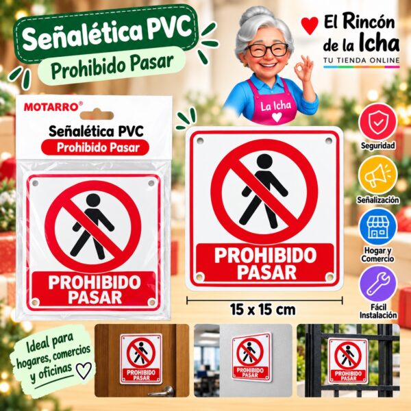 RI-0005931 Señalética PVC 15 x 15 cm Prohibido Pasar
